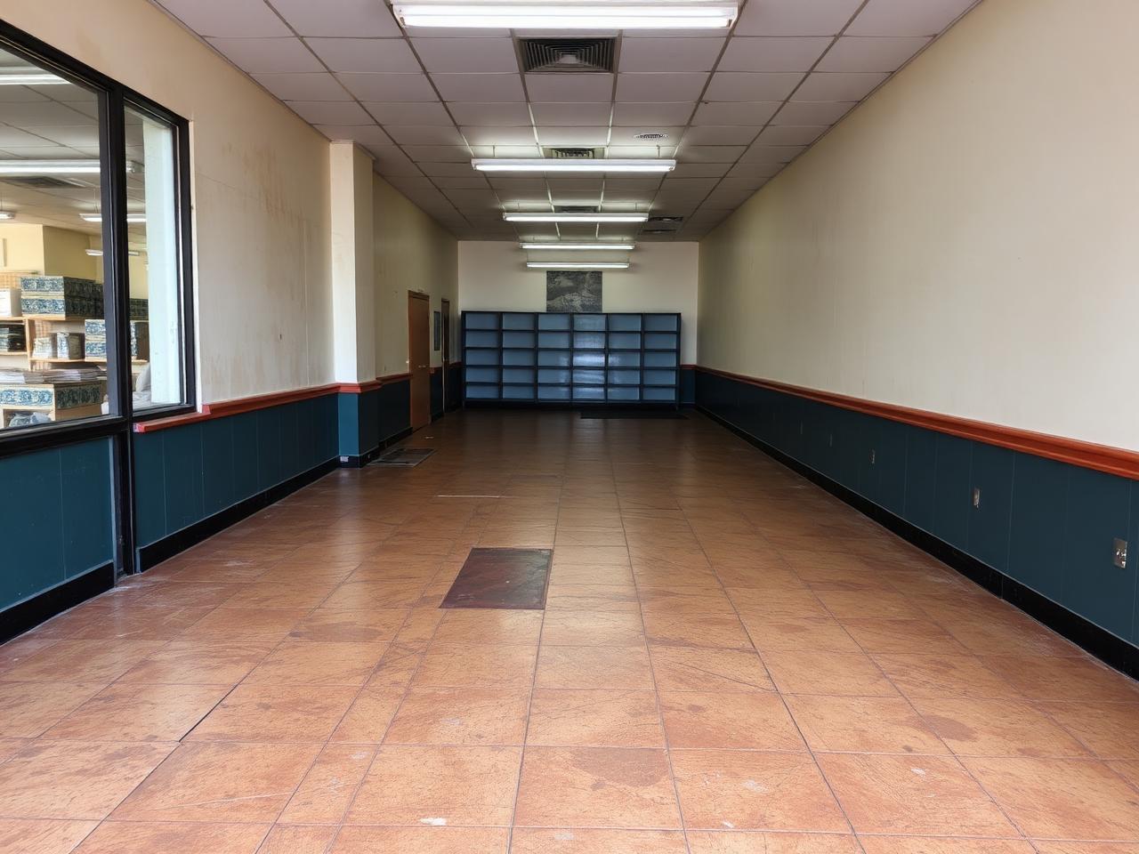 Commercial LVP — Newark storefront — before
