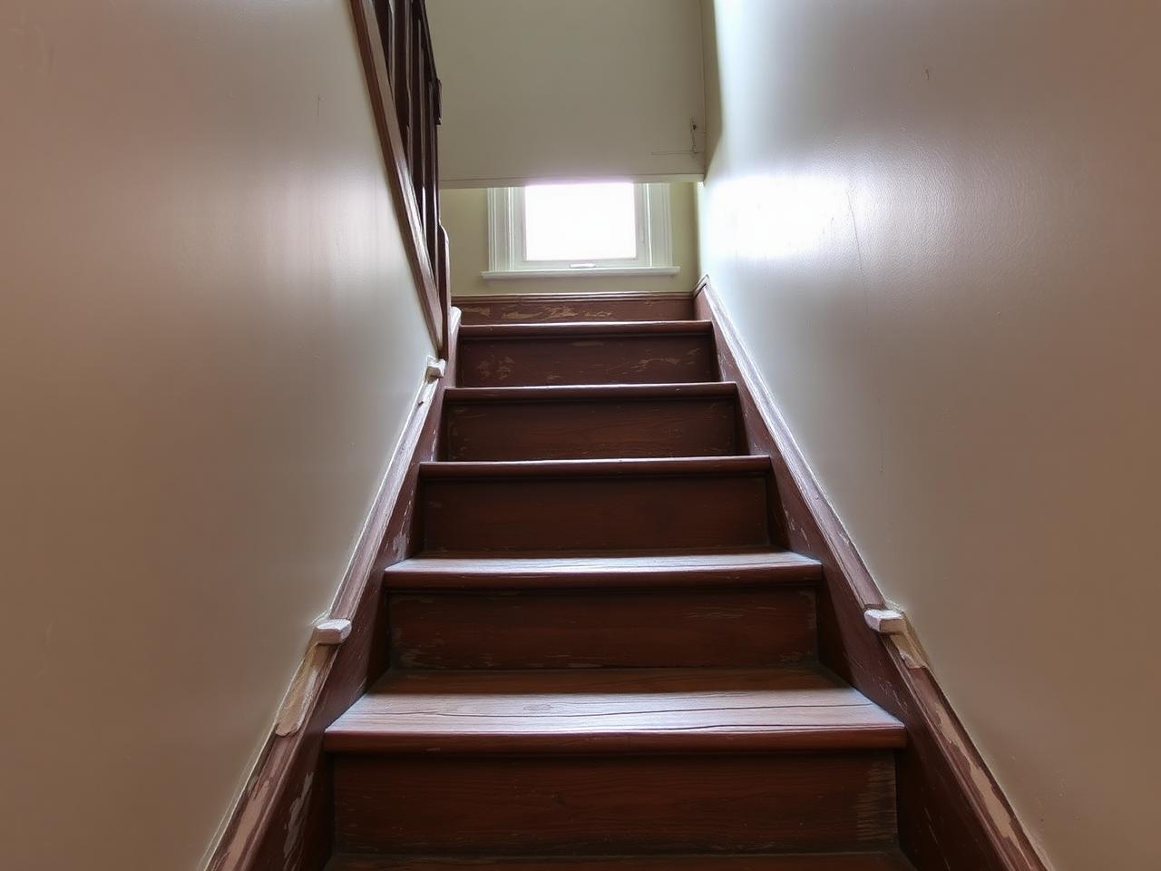 Stair sanding — Hoboken brownstone — before