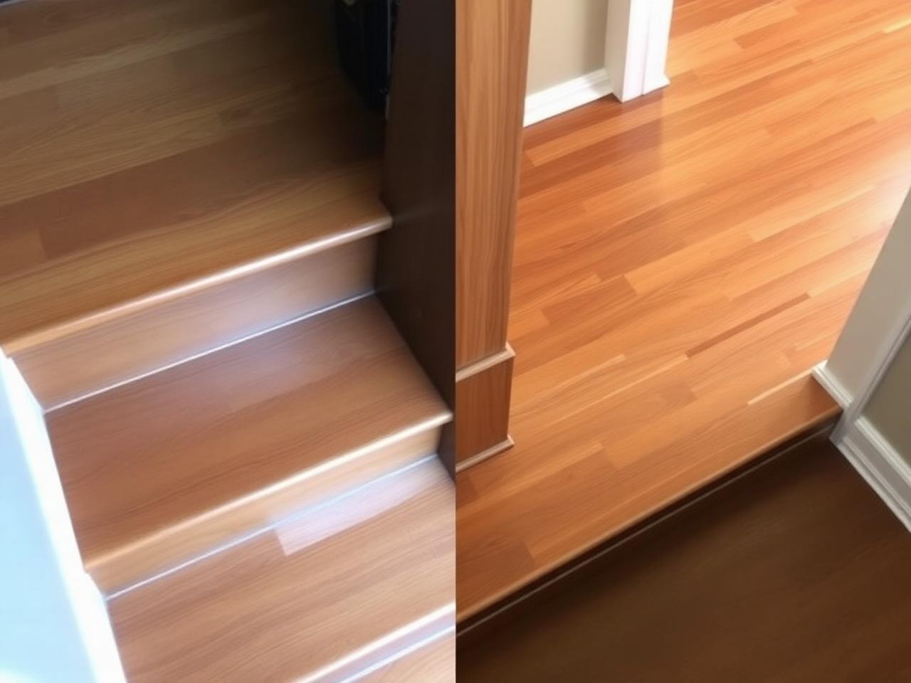 Stain-matched treads — Queens — after